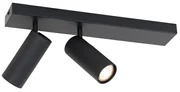 Faretto da soffitto moderno nero a 2 luci orientabili - Renna