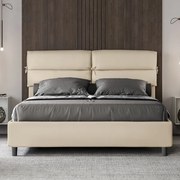 Letto contenitore imbottito 160x190 similpelle tortora Nandy