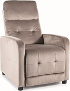 Poltrona reclinabile Otus Velvet beige scuro – 66x92–144x100 cm