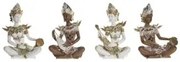 Statua Decorativa DKD Home Decor Bianco Marrone Buddha Orientale 18 x 12 x 27,5 cm (4 Pezzi)