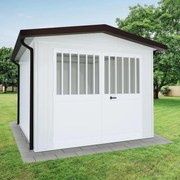 Garage acciaio Newport SAPIL, con porta battente 17.29 m², Sp 40 mm