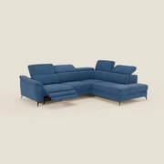Arcos Divano angolare - piedini alti e poggiatesta reclinabili in microfibra impermeabile T11 blu