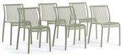 Set di 6 sedie da giardino in polipropilene Athena NEW GARDEN, colore verde salvia