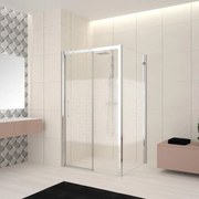 Box doccia con ingresso frontale scorrevole Lead L 120 x H 200 cm, vetro 8 mm serigrafato profilo cromato