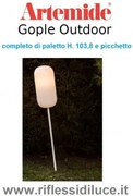 Artemide gople outdoor corpo lampada completo di paletto H. 103,8 e picchetto