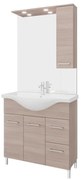 Mobile sottolavabo e lavabo con sifone Symoa legno naturale in truciolare L 85 x H 81.5 x P 50.5 cm 1 vasca, 2 ante 2 cassetti