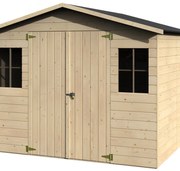 Casetta da giardino NATERIAL DENALI in legno naturale con porta doppio battente, superficie interna 4.32 m² e spessore parete 12 mm