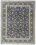 Kashan Tappeto 310 x 400 Blu (Iran) Annodato A Mano