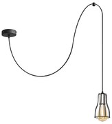 Lampadario a sospensione con filo TUBE LONG 1xE27/15W/230V nero/cromo