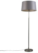 Lampada da terra acciaio paralume grigio 45 cm regolabile - PARTE