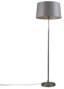Lampada da terra in acciaio con paralume grigio 45 cm regolabile - Parte