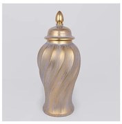 Vaso in ceramica 40,8x17,5 cm oro/grigio