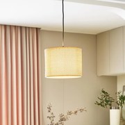 Lindby lampada a sospensione Soula, Ø 26 cm, beige, plastica, E27