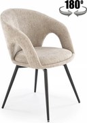 Sedia girevole K550 in tessuto beige