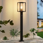 Lucande lampione Ferda, 100 cm, sensore, antracite, IP44 Ferda, Nero, Alluminio, Moderno
