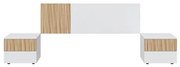 Testiera + 2 Comodini Ethna 0E6070A Bianco Artik E Rovere Natur Listato