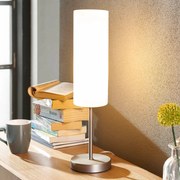 Lindby Lampada da tavolo Vinsta con vetro bianco