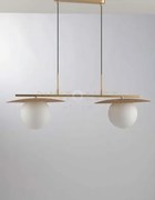 Lampadario a sospensione chaplin oro 2 luci attacco e27 97x146,2cm ...