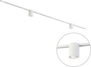 Sistema di illuminazione a binario moderno bianco con 2 faretti monofase - Iconic Rondoo Up