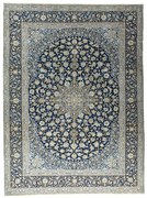 Kashan Tappeto 310x420 Blu (Iran) Annodato A Mano