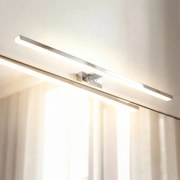 Lampada LED da Specchio 80cm Cromata 15W IP54 Tripla Installazione Colore Bianco Caldo 3.000K