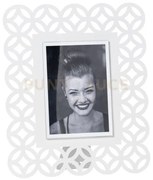 Portafoto di design zen grande bianco marmo in ferro e polimetilmet...