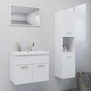 Set mobili da bagno bianco lucido in truciolato