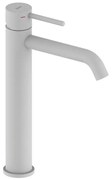 Rubinetto per lavabo getto laminare cristallino TAYRONA bianco verniciato opaco HUBER H 28.7 cm