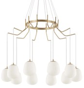 Sospensione Contemporanea Karousel Metallo Ottone 10 Luci G9 3W 3000K Luce Calda