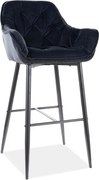 Sgabello da bar Cherry in velluto nero - H-1 - H105 cm
