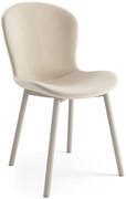 FIORA Beige (tessuto Apia 453) / telaio beige-grigio (Cashmere) - MODERNA SEDIA IMBOTTITA CINIGLIA PER SALONE/SALA DA PRANZO