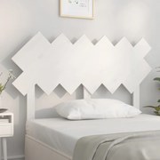 Testiera Per Letto Bianca 122,5x3x80,5cm Legno Massello Di Pino /