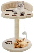 Albero per gatti con tiragraffi in sisal 40 cm beige e marrone