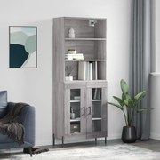 Credenza grigio sonoma 69,5x34x180 cm in legno multistrato