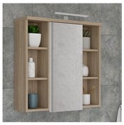 Mobile da bagno a parete con specchio VENOM bianco/rovere sonoma