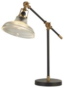 Lampada Da Scrivania Contemporanea Berwick Acciaio Nero Oro 1 Luce E14