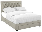 Letto matrimoniale con cassetti 160 x 200 cm in Velluto Beige - LEOPOLD