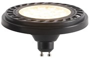 GU10 LED dimmerabile AR111 nero 8W 600lm 2700K