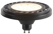 LED GU10 dimmerabile AR111 nero 8W 600 lm 2700K