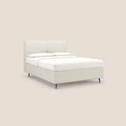 Greta letto contenitore dimensioni SLIM con testata trapuntata in ecopelle impermeabile T04 bianco
