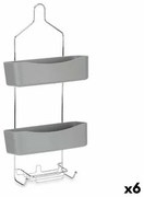 Portaoggetti da Doccia 28 x 60 x 14 cm Grigio Metallo Plastica (6 Unità)