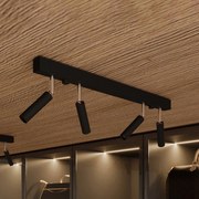 Euluna Nicanor spot da soffitto nero/cromo 4 luci