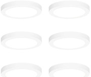 Set di 6 faretti da incasso o superficie bianchi 18 cm incl. LED Dimmerabile a 3 livelli per luce calda - Trans