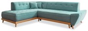 Divano letto angolare turchese (angolo sinistro) Dazzling Daisy - Miuform