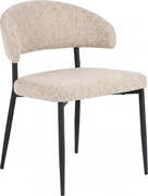 IRIS Beige (tessuto Juto 4) / telaio nero - MODERNA SEDIA IMBOTTITA PER SALONE/SALA DA PRANZO LOFT