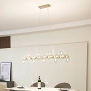 Lampada a sospensione in vetro Naelen Lucande, dimmerabile, Ottone / Oro, Soggiorno / Sala da pranzo, Metallo, Moderno, Lampada a sospensione