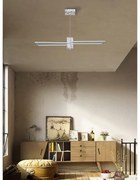 Lampadario LED design Sarita bianco, luce naturale 2500 lumen, NOVECENTO