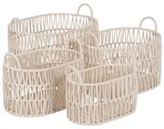 Set di Cesti Bianco Corda 50 x 36 x 36 cm (4 Unità)