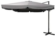 Ombrellone 3x4 In Alluminio Orientabile A Braccio Decentrato Con Flap Grigio