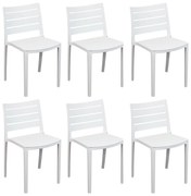 CABOT - set 6 sedie in polipropilene impilabile